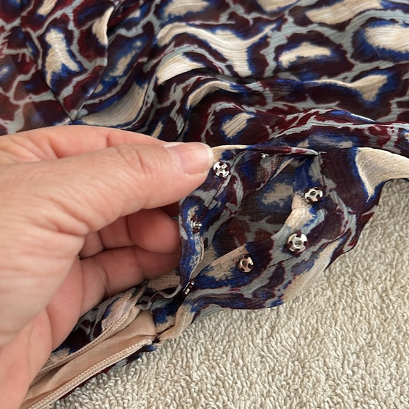 Ba&sh beautiful Robe Cala animal print tiered dress with side zipper and snaps. - Picture 14 of 16